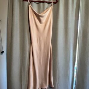Birdy grey rose gold satin midi